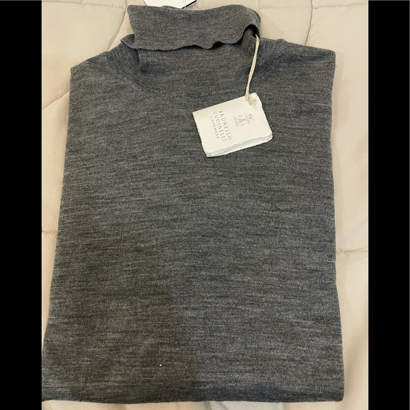 Brunello Cucinelli Men's Wool Cashmere Turtleneck Sz 54 - Picture 8 of 8